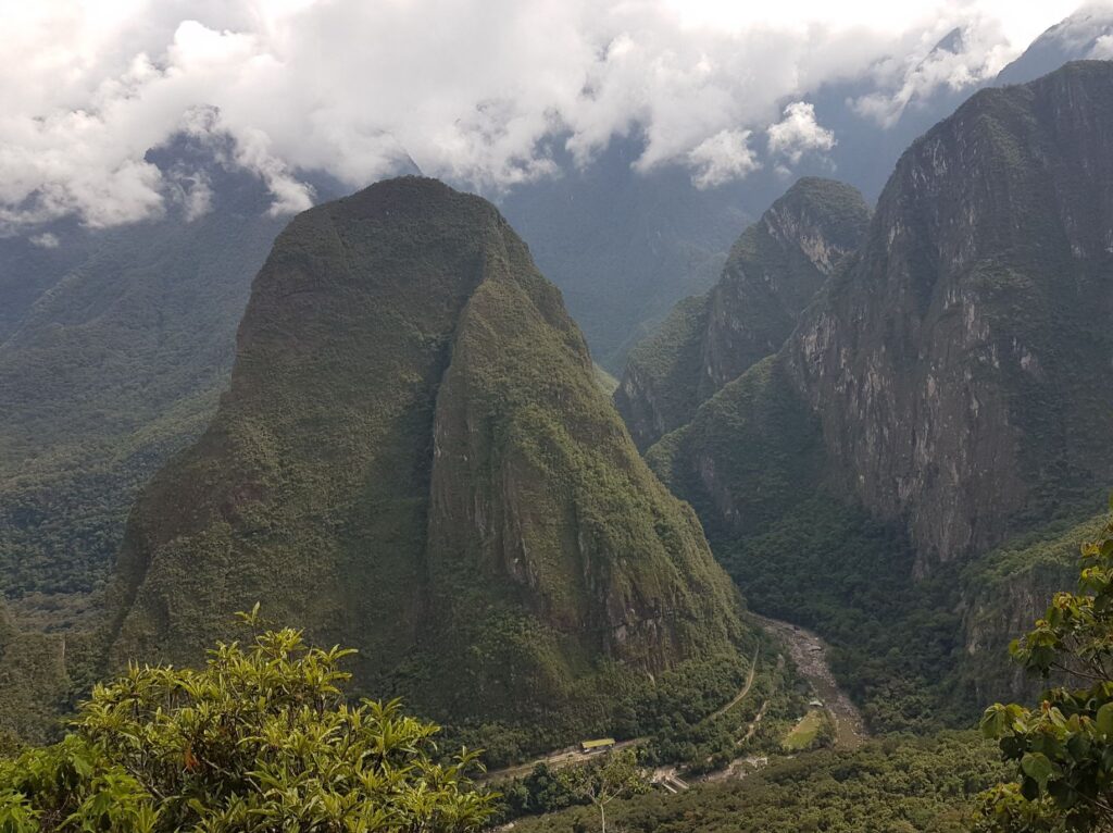 Views over the Sacred Valley mountains while backpacking Peru